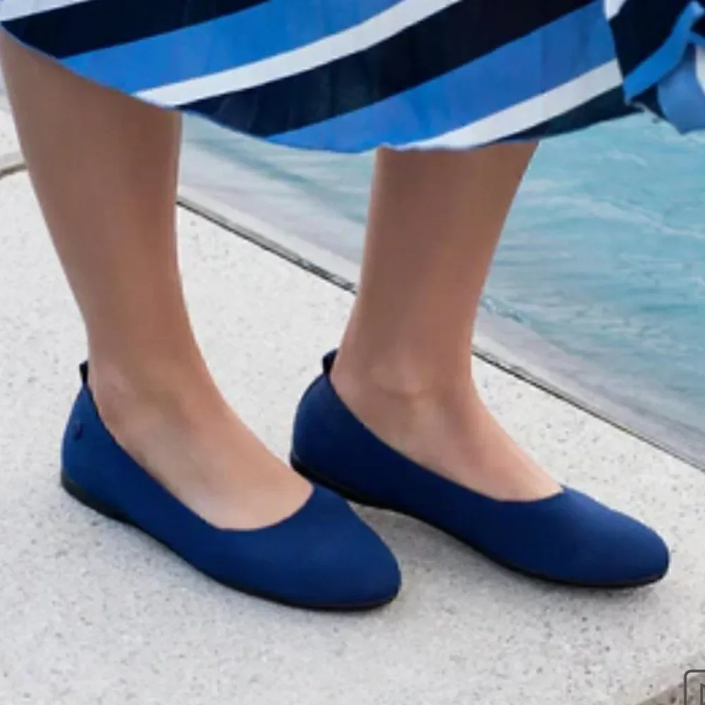 Giesswein Ballet Knit Flats Size EU 40 Dark Blue Washable Comfort